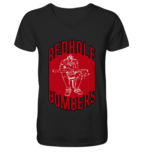 Red Hole Bombers V-Neck Shirt - Amfoo Shop