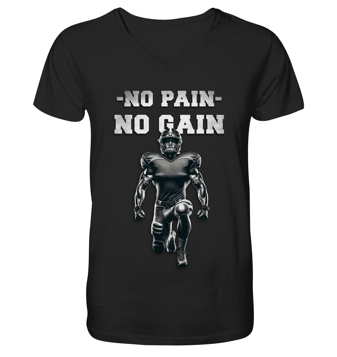 No Pain No Gain Metal - V-Neck Shirt - Amfoo Shop