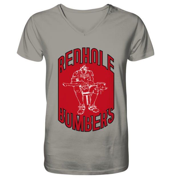 Red Hole Bombers V-Neck Shirt - Amfoo Shop