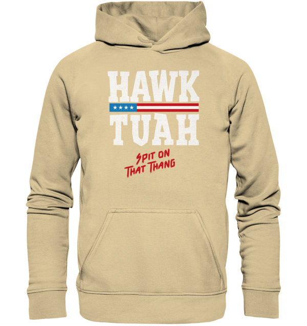 Hawk Tuah White - Basic Unisex Hoodie - Amfoo Shop