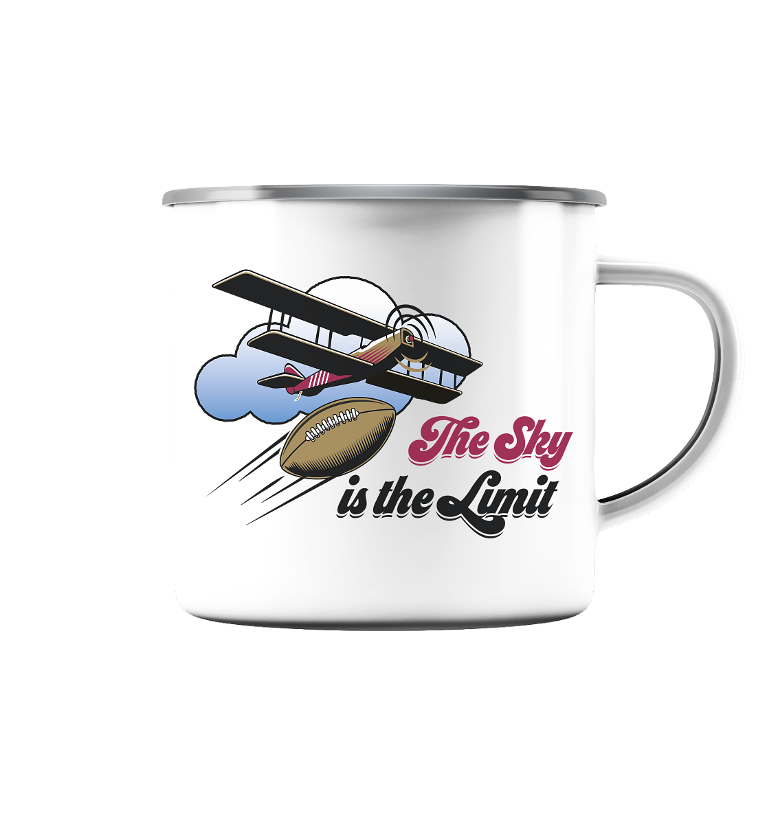 The Sky is the Limit - Emaille Tasse (Silber) - Amfoo Shop