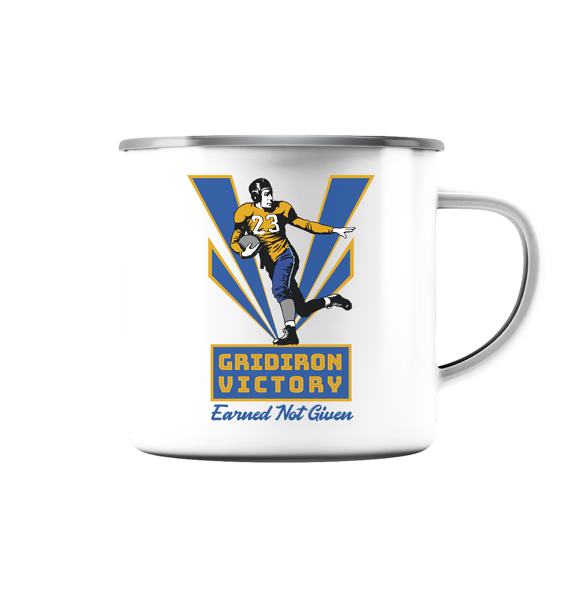 Gridiron Victory - Emaille Tasse (Silber) - Amfoo Shop