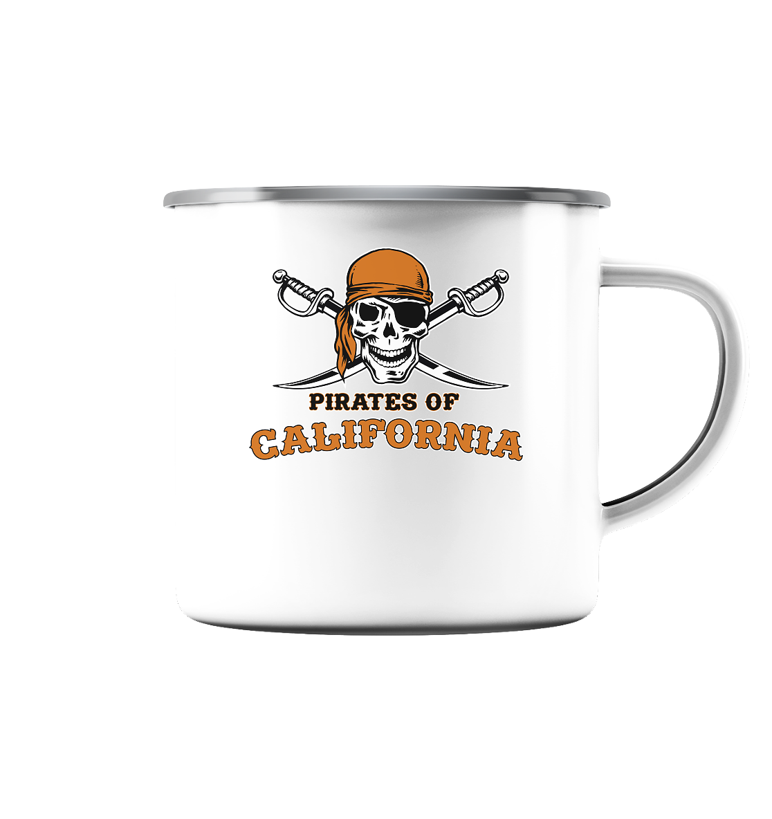 Pirates of California - Emaille Tasse (Silber) - Amfoo Shop