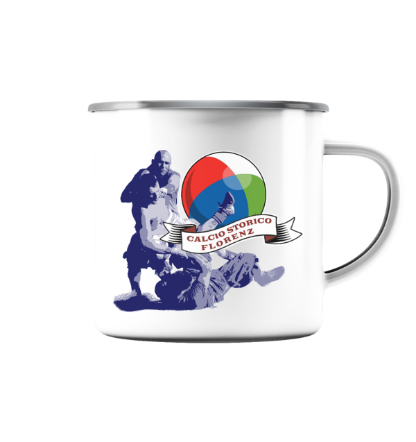 Calcio Storico - Emaille Tasse (Silber) - Amfoo Shop