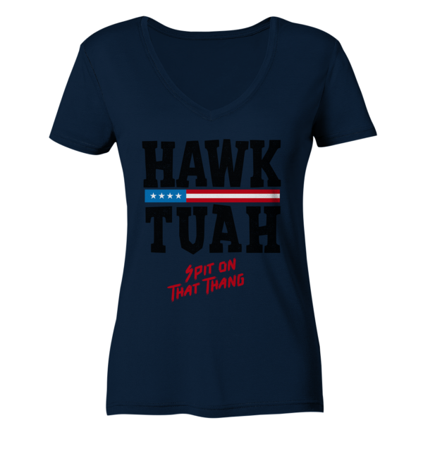 Hawk Tuah - Ladies V-Neck Shirt - Amfoo Shop