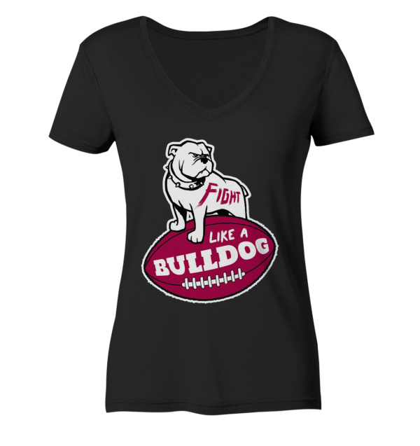 Fight like a Bulldog - Ladies V-Neck Shirt - Amfoo Shop