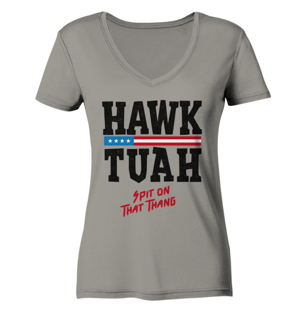 Hawk Tuah - Ladies V-Neck Shirt - Amfoo Shop