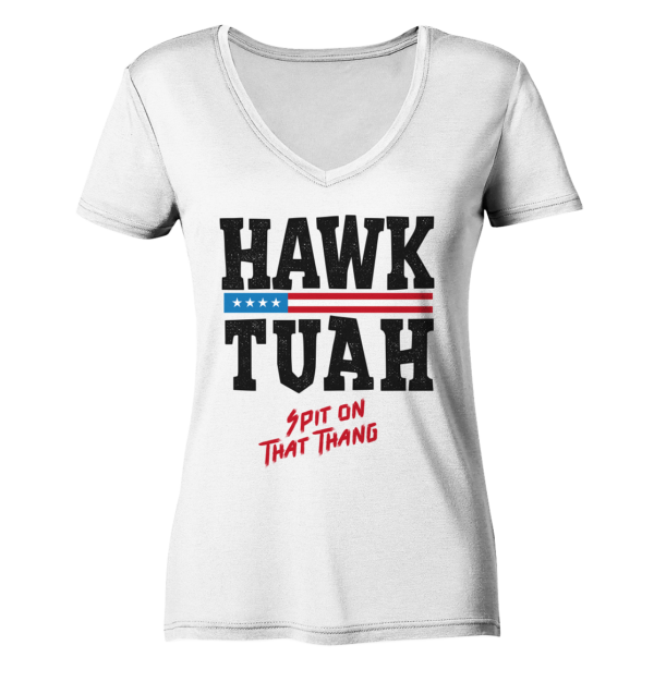 Hawk Tuah - Ladies V-Neck Shirt - Amfoo Shop