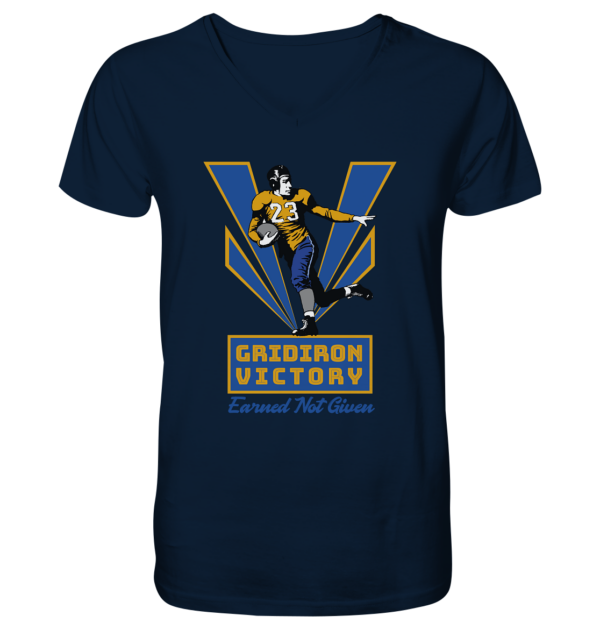 Gridiron Victory - Mens Organic V-Neck Shirt - Amfoo Shop