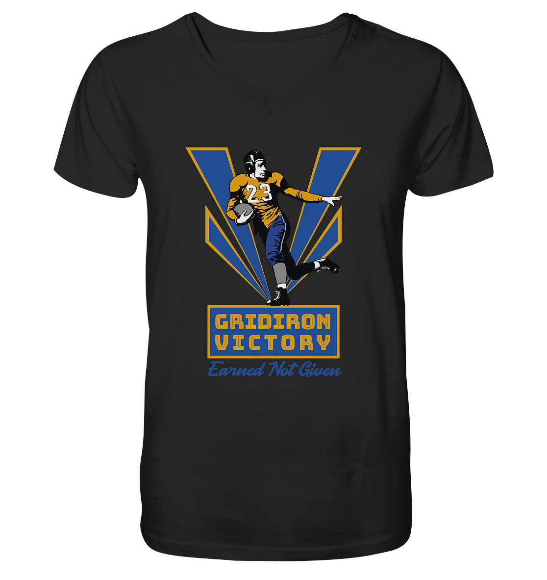 Gridiron Victory - Mens Organic V-Neck Shirt - Amfoo Shop