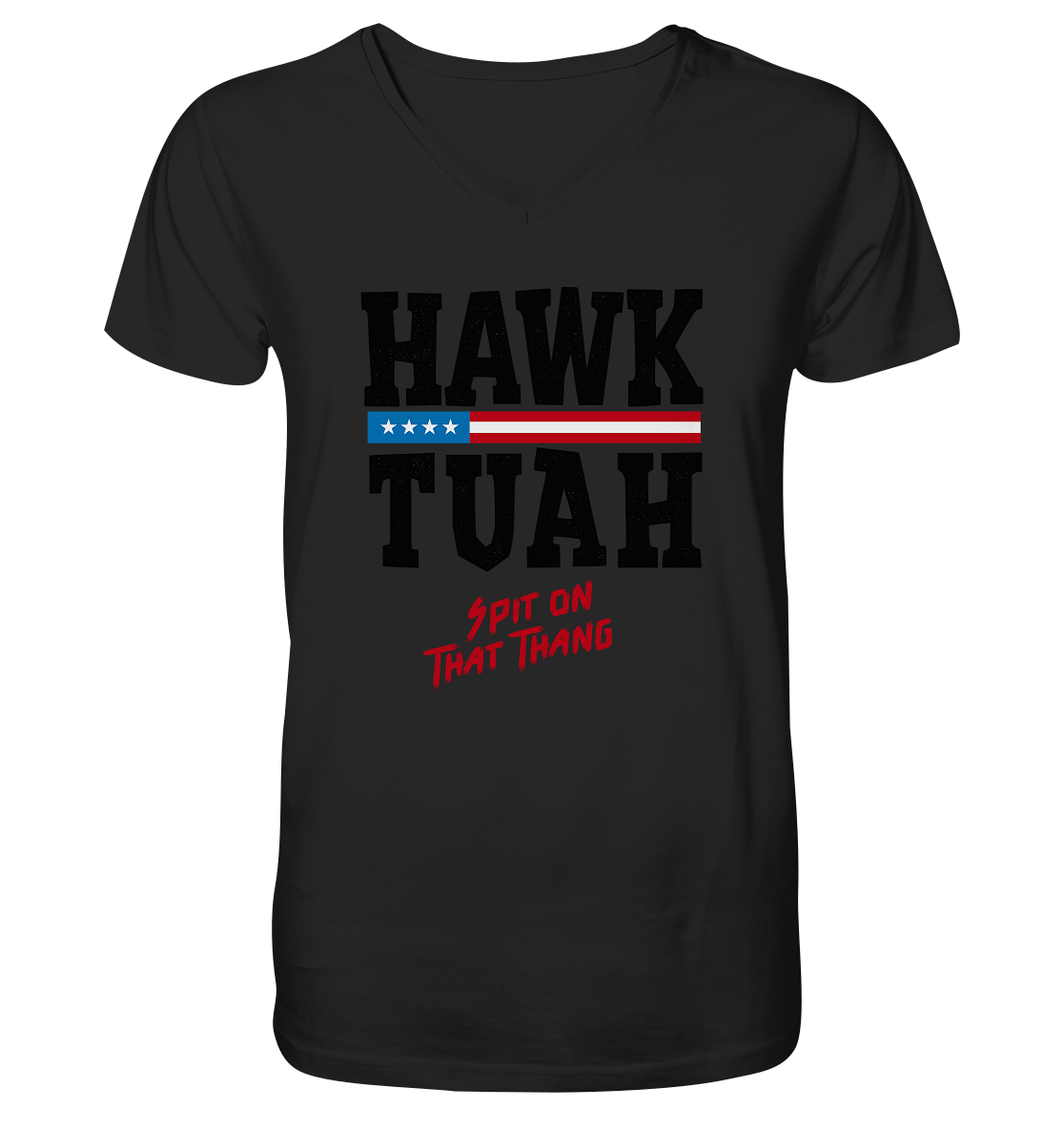 Hawk Tuah - Mens Organic V-Neck Shirt - Amfoo Shop