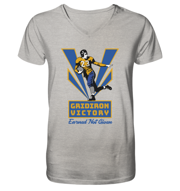 Gridiron Victory - Mens Organic V-Neck Shirt - Amfoo Shop