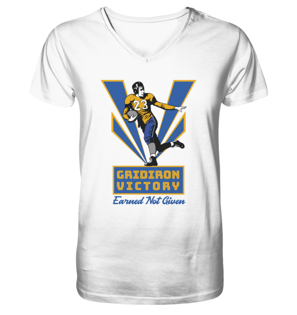 Gridiron Victory - Mens Organic V-Neck Shirt - Amfoo Shop