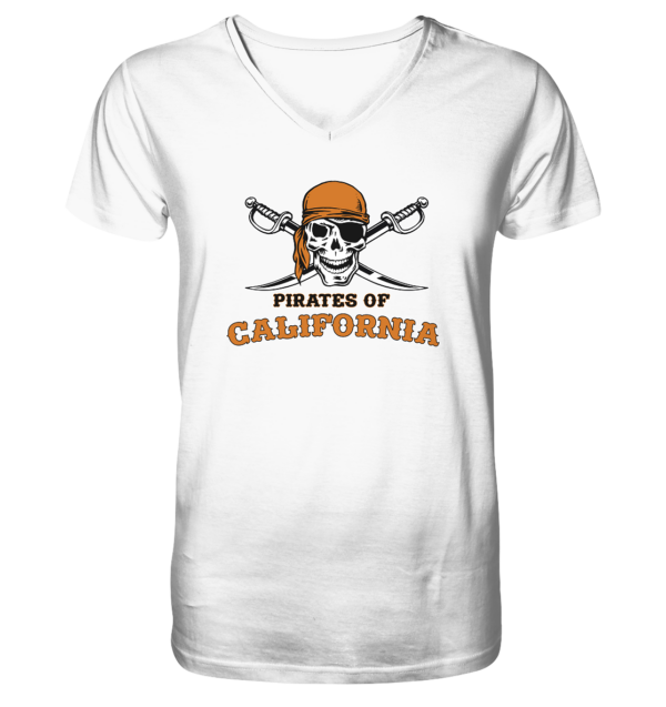 Pirates of California - Mens Organic V-Neck Shirt - Amfoo Shop