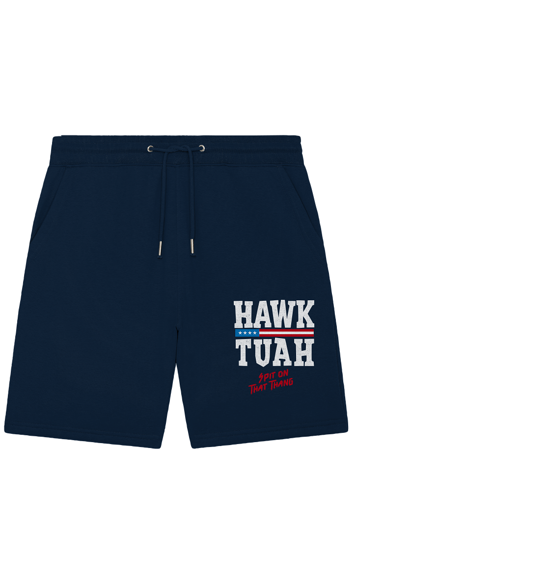 Hawk Tuah White - Organic Jogger Shorts - Amfoo Shop