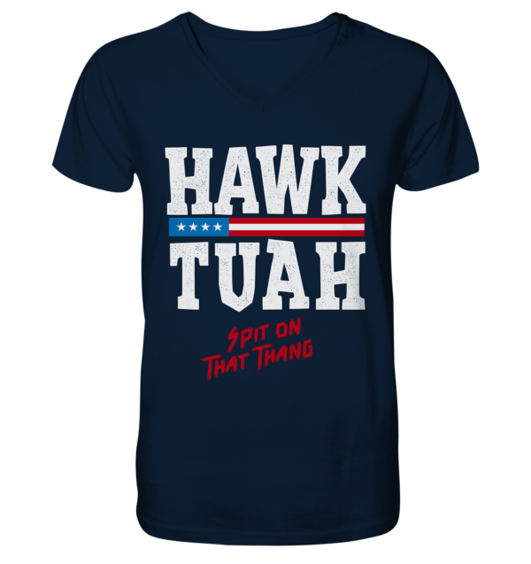 Hawk Tuah White - V-Neck Shirt - Amfoo Shop