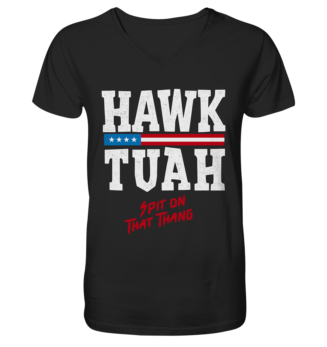 Hawk Tuah White - V-Neck Shirt - Amfoo Shop