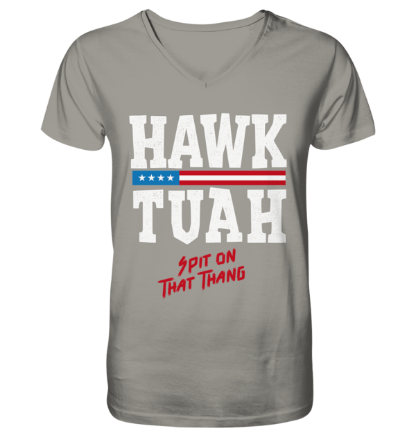 Hawk Tuah White - V-Neck Shirt - Amfoo Shop