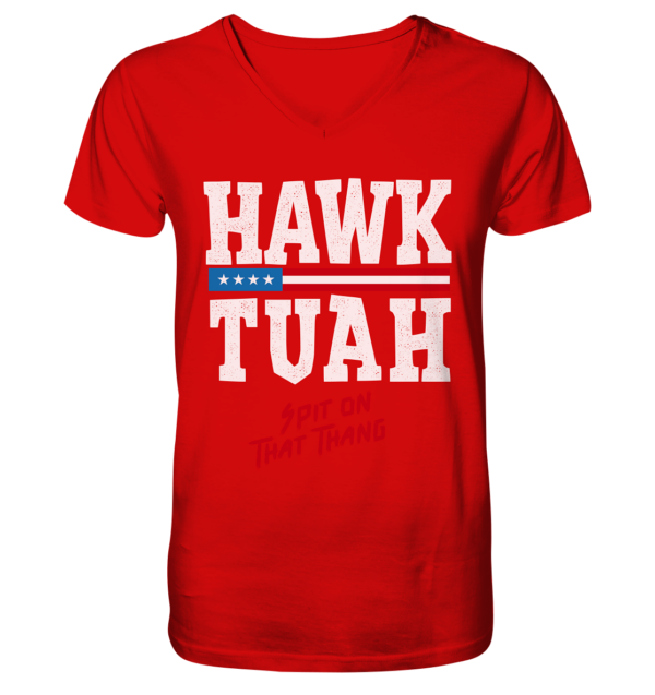 Hawk Tuah White - V-Neck Shirt - Amfoo Shop